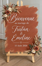 Panneau bienvenue en plexiglass
