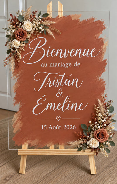 Panneau bienvenue en plexiglass