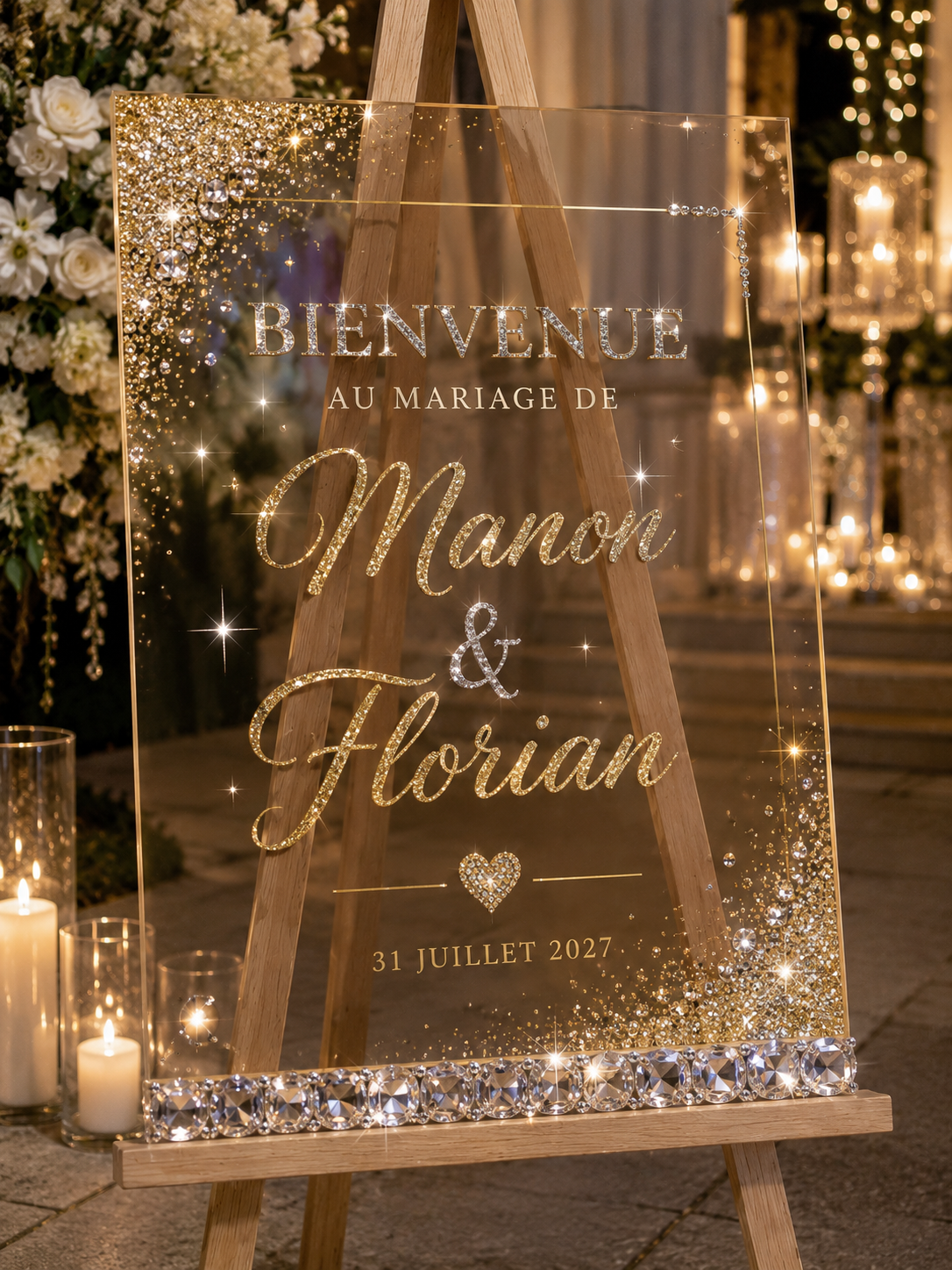 Panneau bienvenue en plexiglass