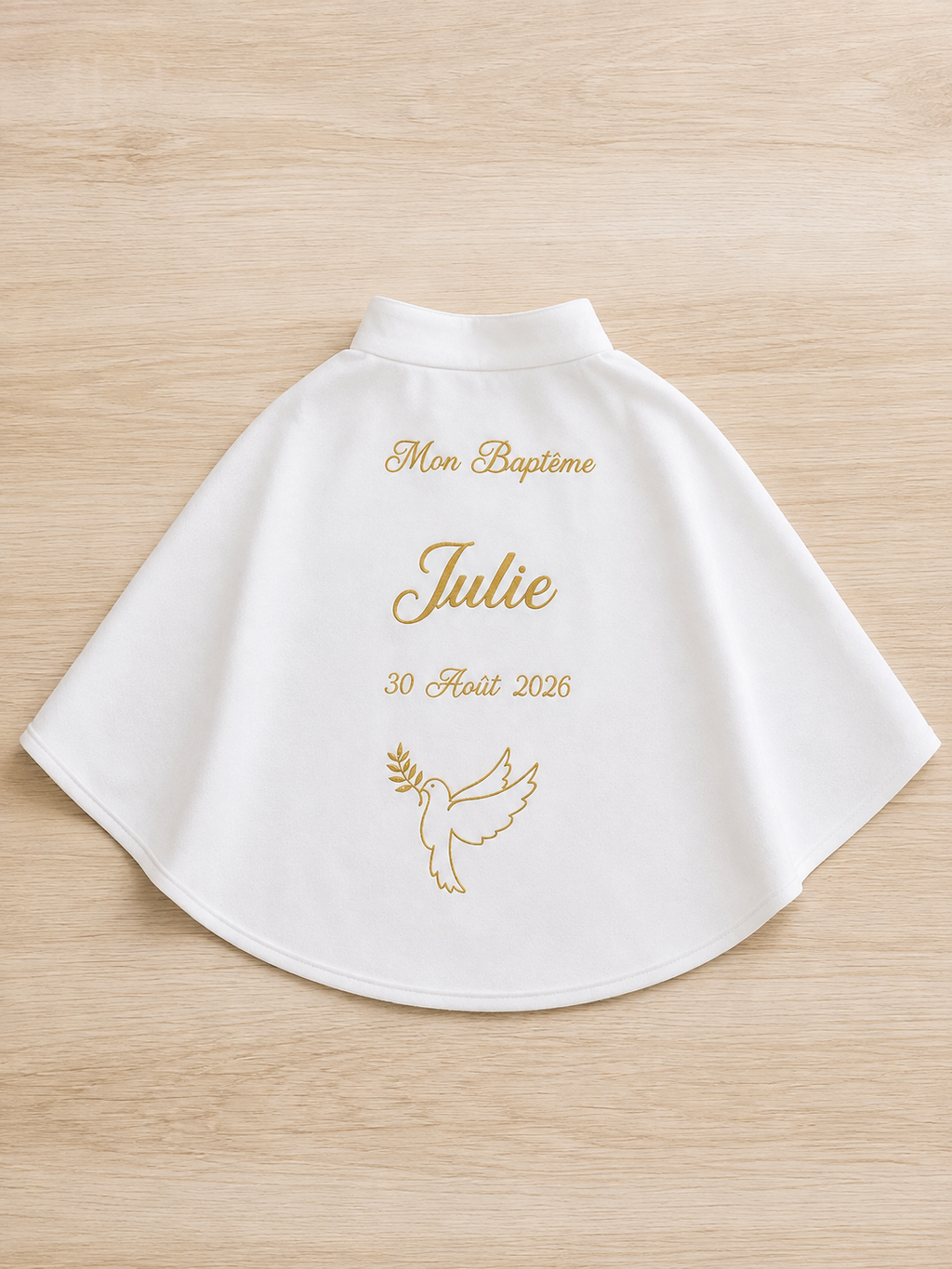 Cape de baptême personnalisé