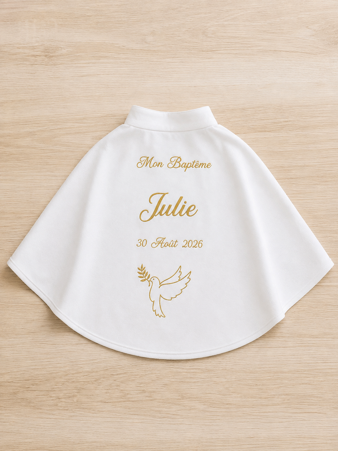 Cape de baptême personnalisé