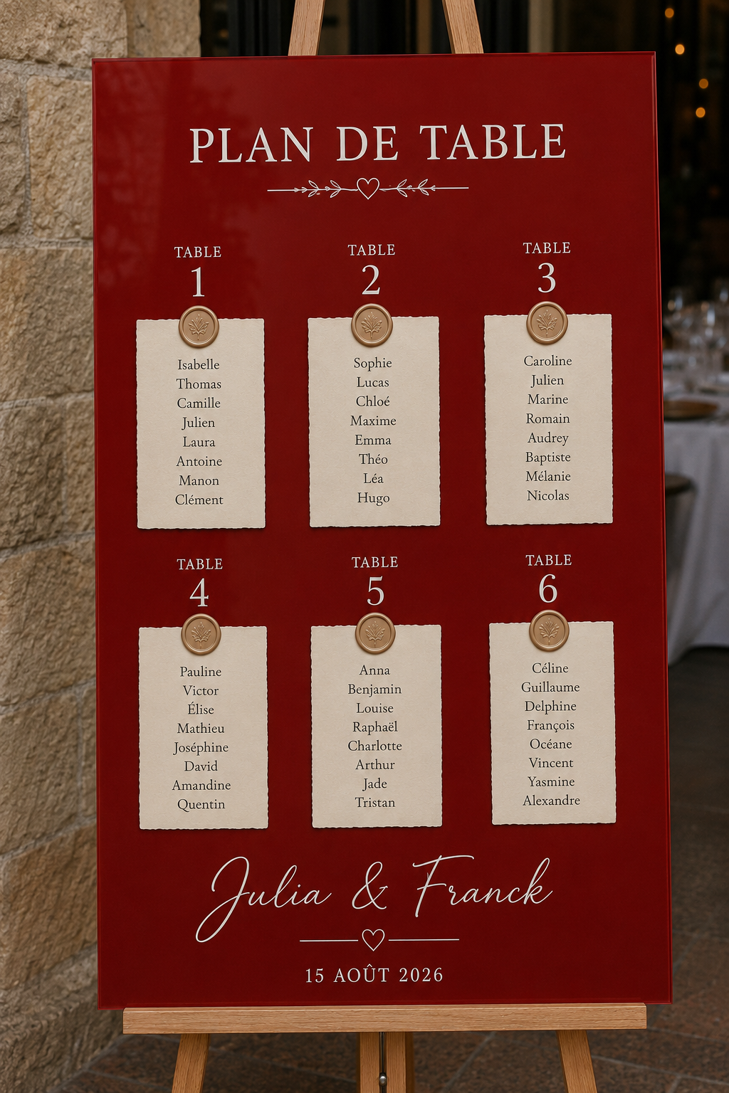 Panneau Plan de Table