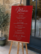 Panneau menu en plexiglass