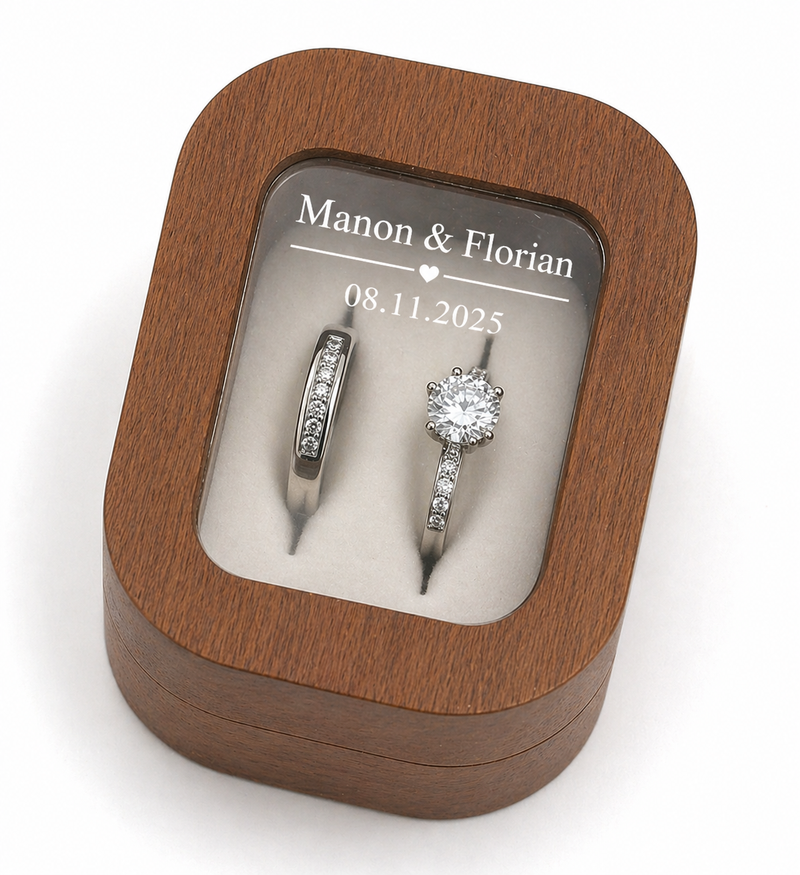 Boîte à bague en bois personnalisée