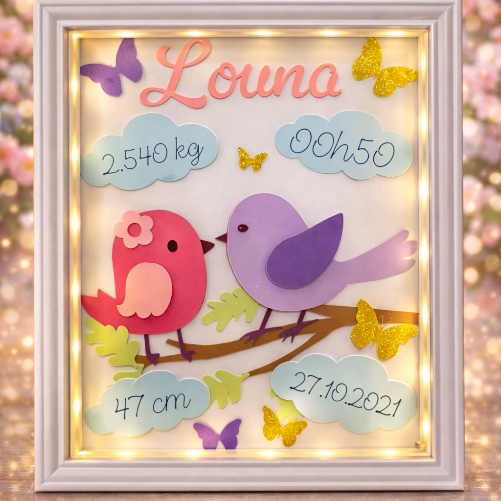 Cadre Led - Naissance Oiseau
