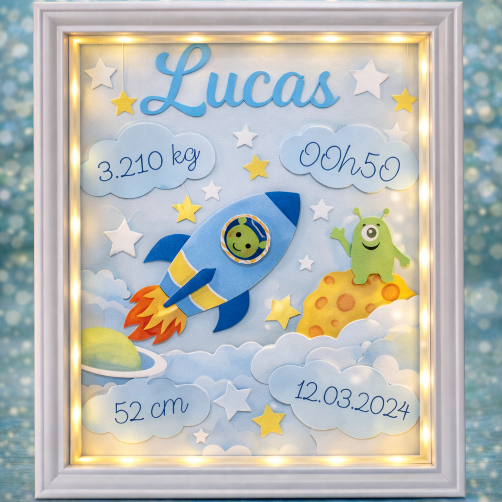Cadre Led - Naissance Astronaute